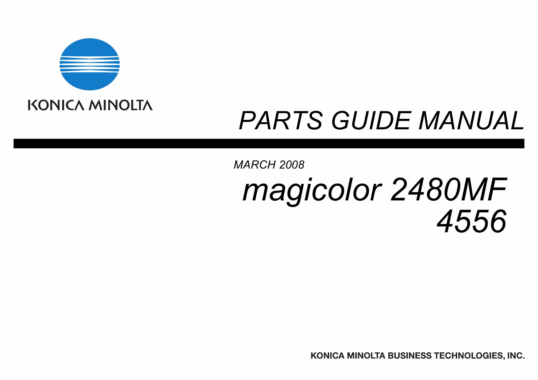 Konica-Minolta magicolor 2480MF 4556 Parts Manual-1